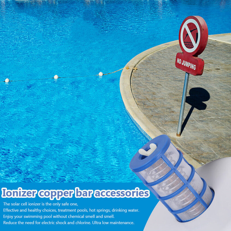 Solar Copper Anode Swimming Pool Ionizer Water Purifier Basket Screen Clean