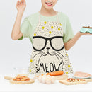 Kitchen Linen Apron Cat in Glasses Print Home Restaurant Cooking Baking Bib