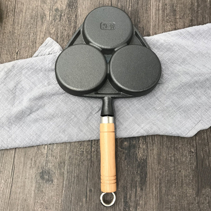 3 Löcher Ei Bratpfanne Form Pfannkuchen Omelett Kochtopf Friteuse Kocher