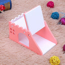 Hamster Staircase Villa Sleeping House Bear Pet Nest Log Cabinet(Pink)