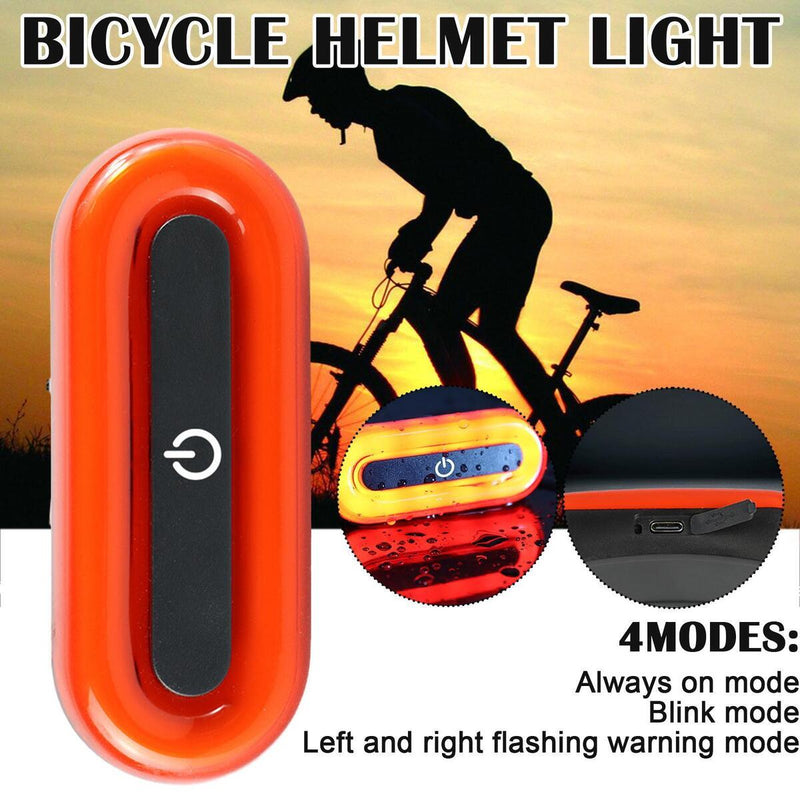 Motorcycle Bike Helmet Night Safety Signal Warning Light LED Rechargeable`