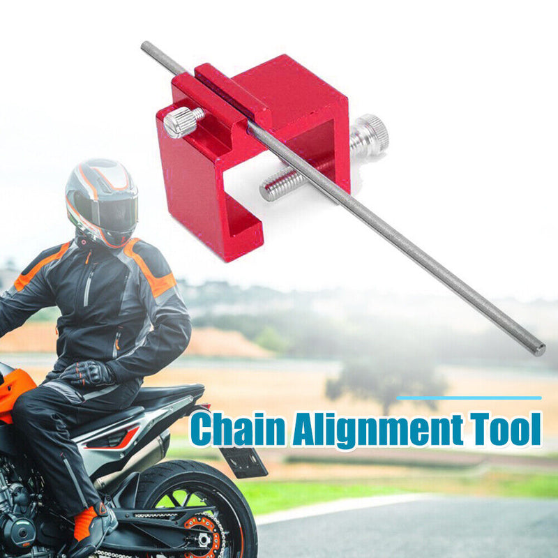 Universal Motorcycle Heavy Chain Sprocket Adjusting Alignment Tools (Red) Newly