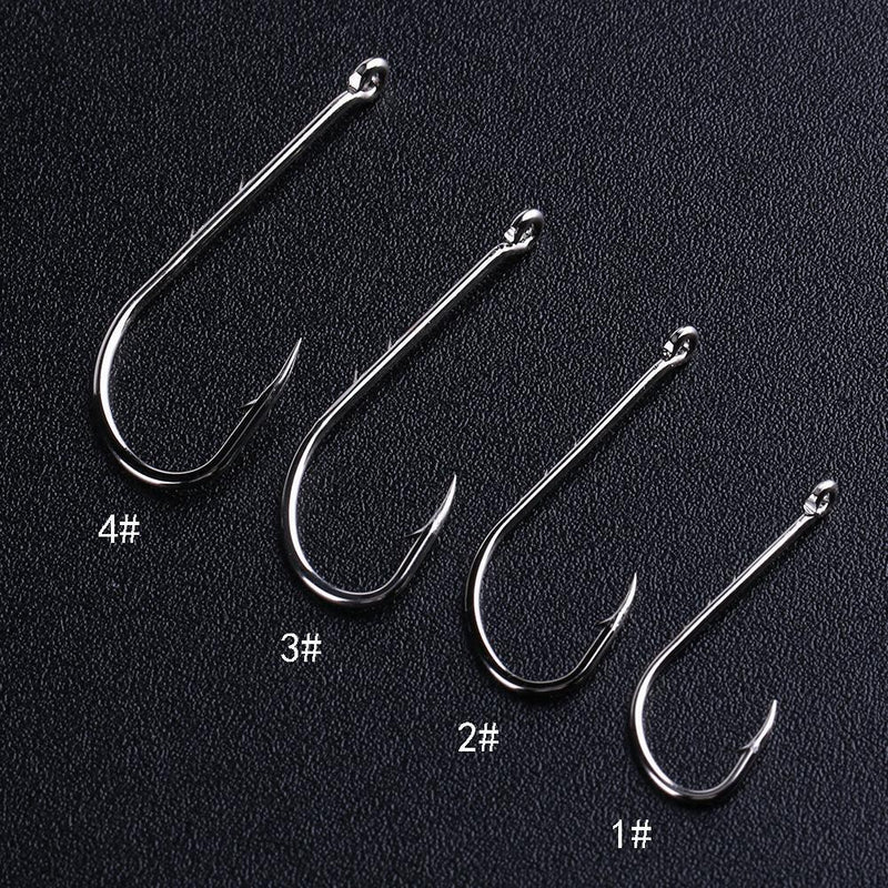 150pcs High Carbon Steel Barbed Fishing Hooks Sea Fishing Bait Holders
