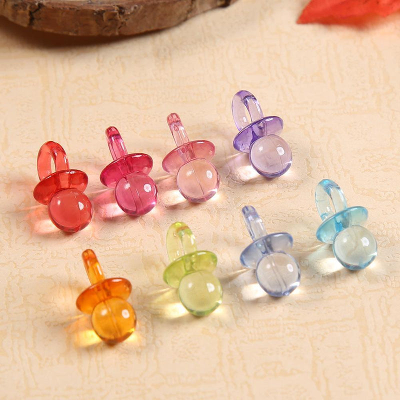 50pcs Acrylic Baby Shower Favor Pacifier Girl Boy Decor Birthday Party Gift