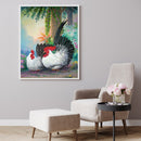 Paint By Numbers DIY Garden Rooster Hand Painted on Canvas Oil Craft Wall Decor