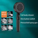 5 Modes High Pressure Handheld Shower Heads Water Saving Sprayer (Black) Newly