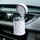 Car Ashtray with LED Lights Auto Cigarette Container Holder Box (White) Newly