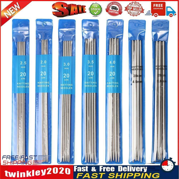 Knitting Needle Set, 7 Sizes Double Pointed Stainless Steel Crochet, 35pcs Newly