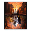 Full Cross Stitch Art Paint 11CT Counted Sunset Cat Embroidery Wall Ornament Kit