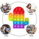 Silicone Push Bubble Fidget Anti Stress Autism Need Toys Rainbow (Cactus ) Newly