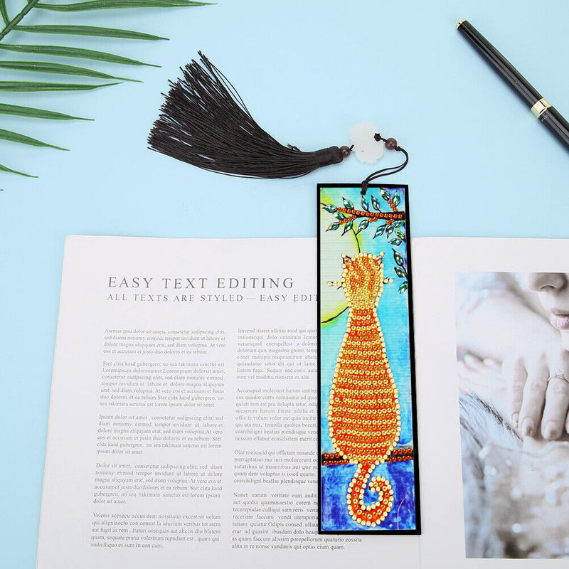 Diamond Painting Bookmark 5D DIY Special Shaped Book Marks with Tassels