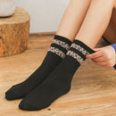 Leopard Pattern Breathable Warm Socks Mid Tube Socks Long Socks Autumn Winter