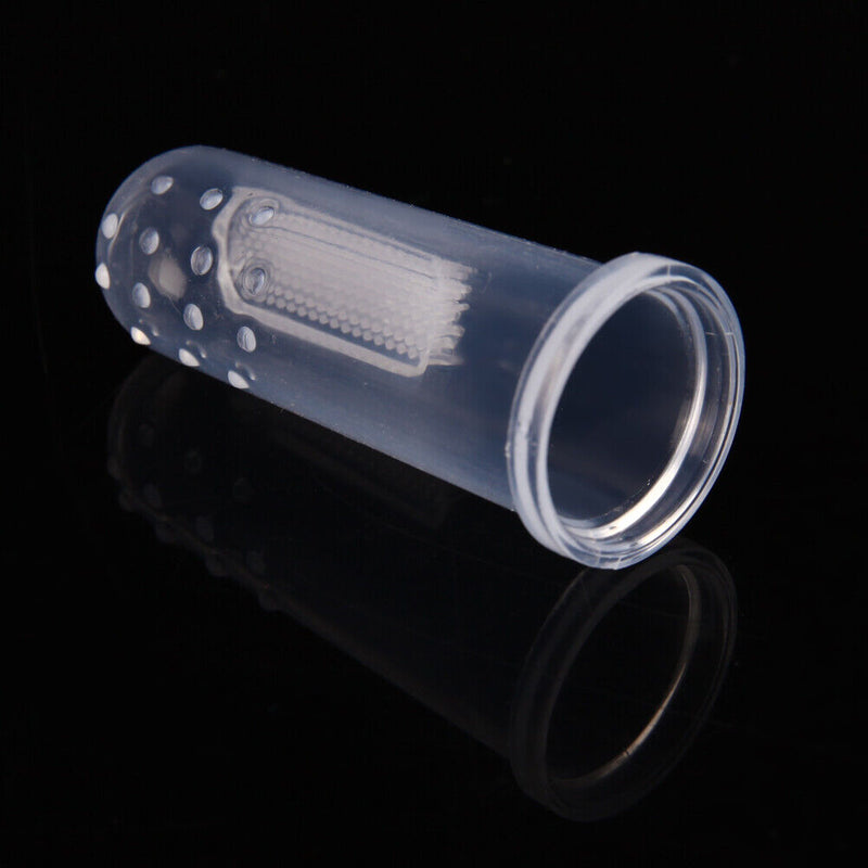 Pet Finger Toothbrush Silicone Dog Tooth Cleaner Cat Teeth Cleaning(Pink)