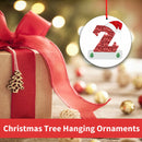Christmas Hanging Ornaments - Initial with Xmas Hat for DIY Christmas Tree Decor