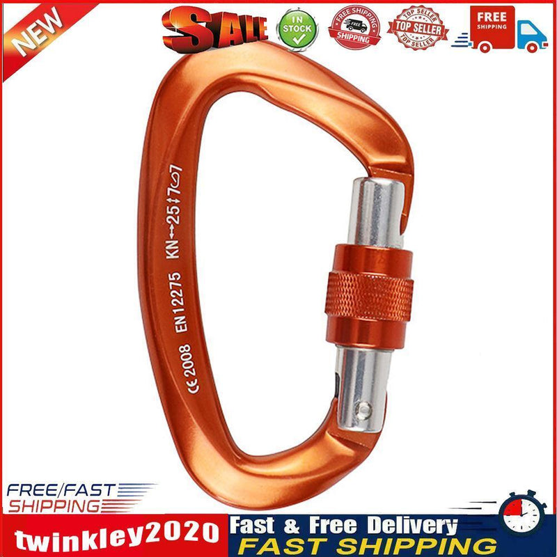 25KN Climbing Buckle Security Safety Master Lock Rock Climbing (Orange) Newly