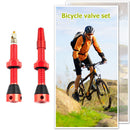 2pcs Bicycle Tubeless Valve Set Bike CNC Machined Anodized Tool (44mm Red) Newly