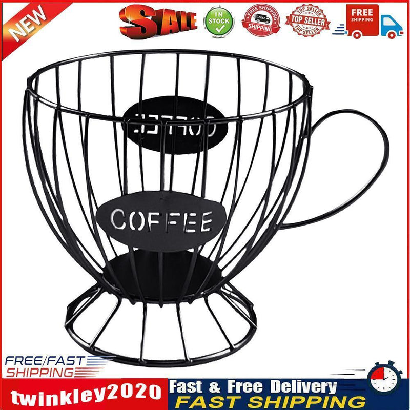 Universal Coffee Capsule Pod Storage Basket Coffee Cup Organizer (Black) Newly