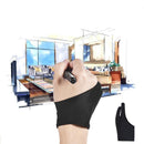 Hot Fingerless Artist Free Size Two Finger Anti-fouling Black Drawing Glove