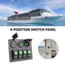 Rocker Switch Panel Outlet Combination Switches (Green Digital Display) Newly