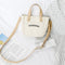 Letter Print Shoulder Satchel Handbags Canvas Women Crossbody Bags (White)