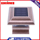 Solar Powered LED Garden Waterproof Outdoor Light Column Fence Lamp Yellow