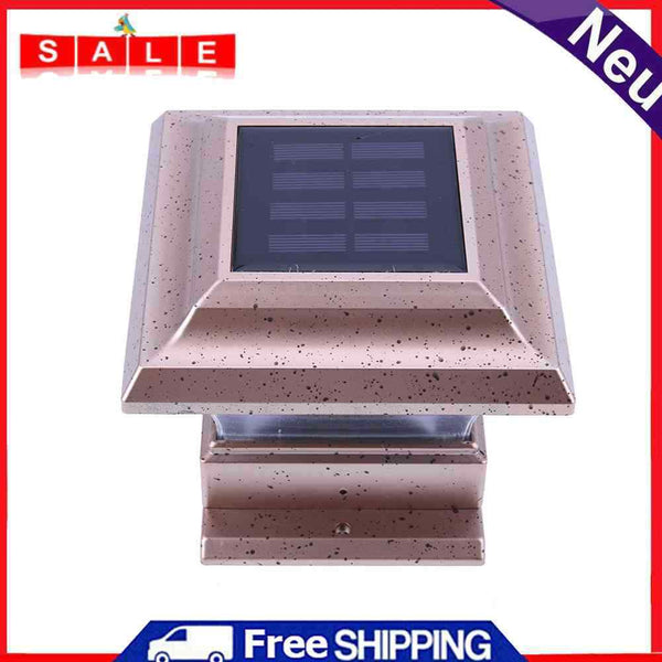 Solar Powered LED Garden Waterproof Outdoor Light Column Fence Lamp Yellow