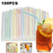 100x Straw Plastic Bendy Colourful Straws Birthday Wedding Summer Drink Party`