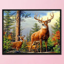 Full Embroidery Kit Forest Elk 11CT Stamped Needlework Home Room Decoration