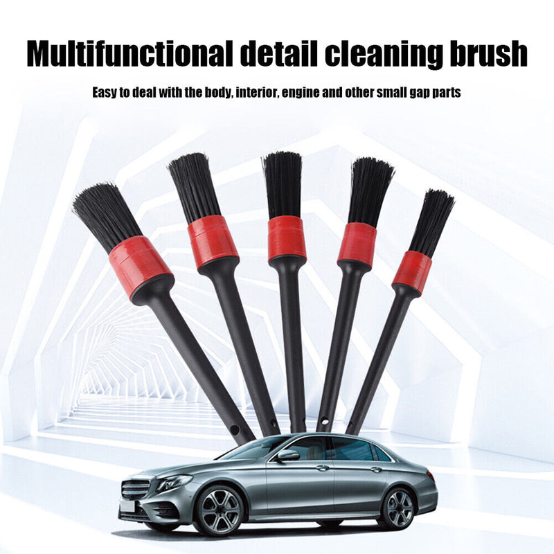 5pcs Car Detailing Cleaning Brush Auto Dashboard Air Vents Dust Clean Wash Set A