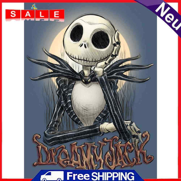 40x50cm Frameless Oil Paint By Numbers DIY Skeleton Face Painted Canvas Picture