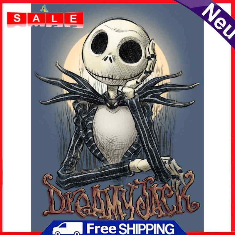 40x50cm Frameless Oil Paint By Numbers DIY Skeleton Face Painted Canvas Picture