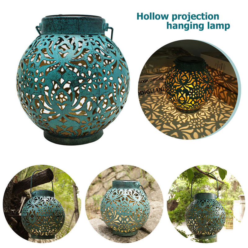 Solar Hanging Lantern for Outside, Waterproof, LED Light Lamp, Retro Decorative