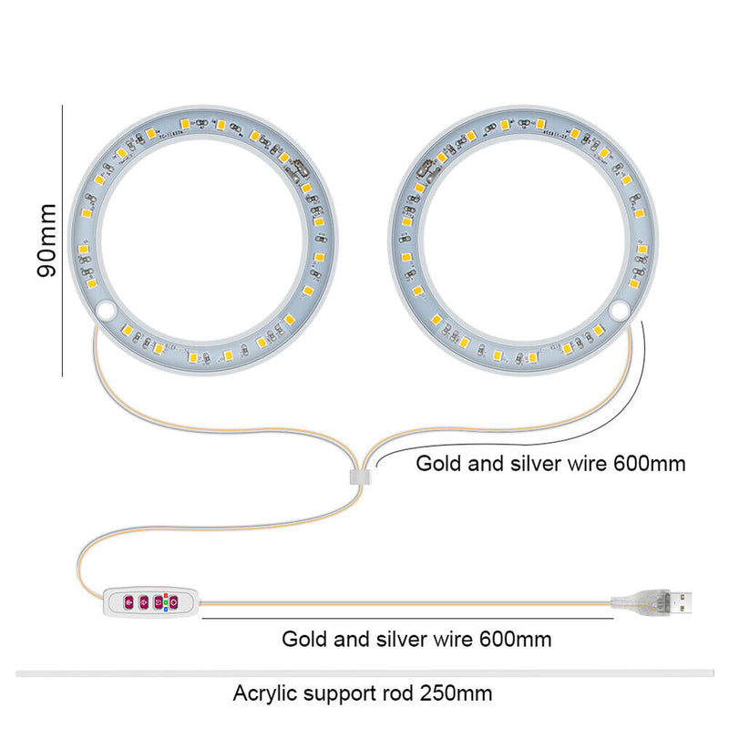 Angel Ring Plant Light Sunlight Phytolamp USB Nursery Lamp (One for Two) Newly