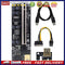PCI Express Riser Card 1X to 16X PCI-E Extender USB 3.0 Cable 6Pin Power