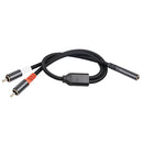 3.5mm Female to 2 RCA Male Audio Cable Adapter for MP3 Player Amplifiers