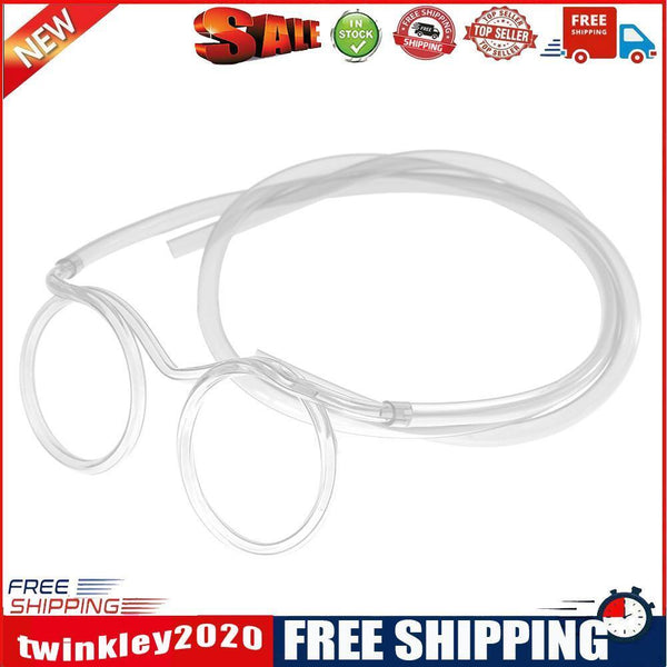 Flexible Soft Plastic Glasses Straw Kids Party Unique Drinking Tube (White)