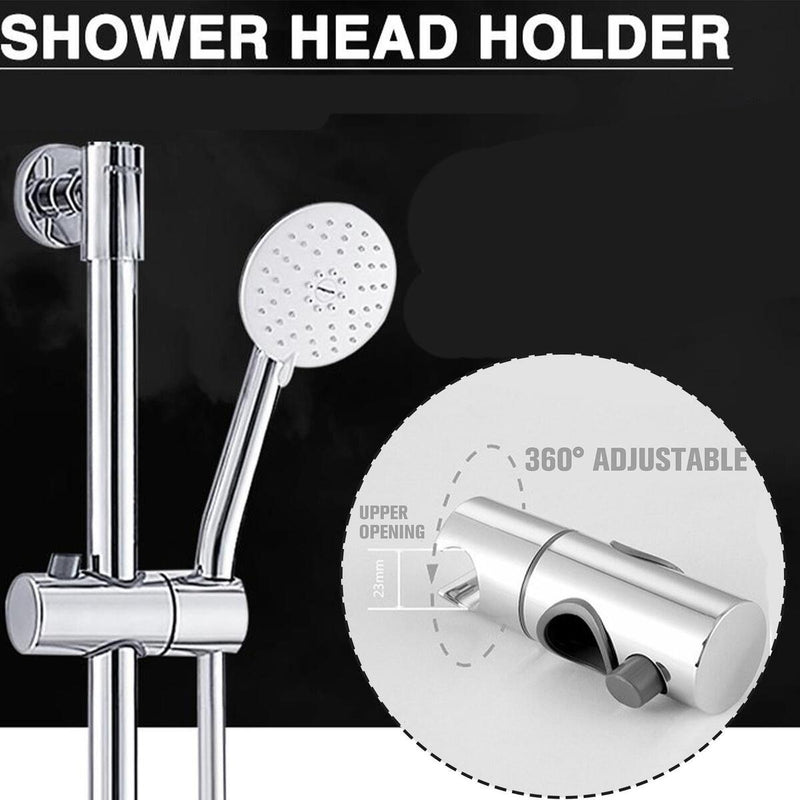 25mm Shower Head Holder Rail Slider Bracket Kit Tool Chrome Adjustable Bathroom:
