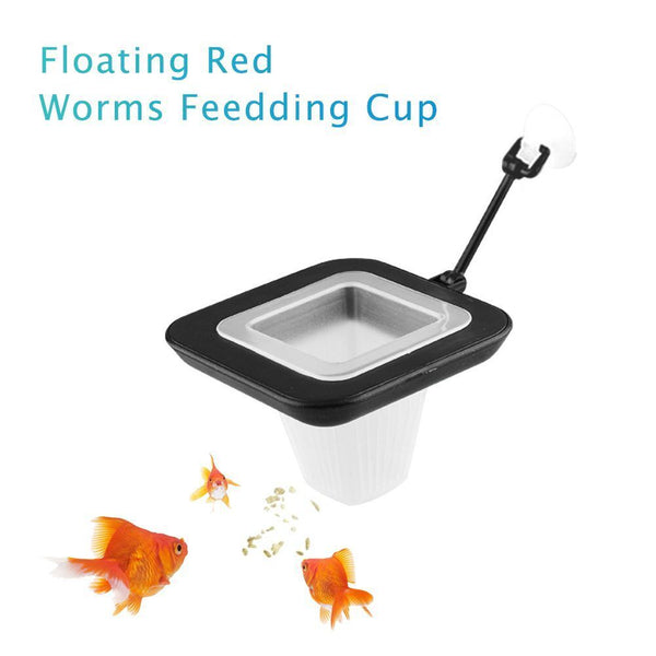 With Suction Cup Feeding Cup Fish Tank Supplies Fish Feeder Red Worm Feeder
