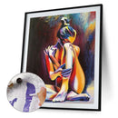 Hand Painted Oil Paint by Numbers DIY Abstract Girl Drawing Wall Decoration Gift