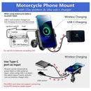 Wireless PD Fast Charging Phone Holder Motorcycle Adjustable Charger Stand Newly