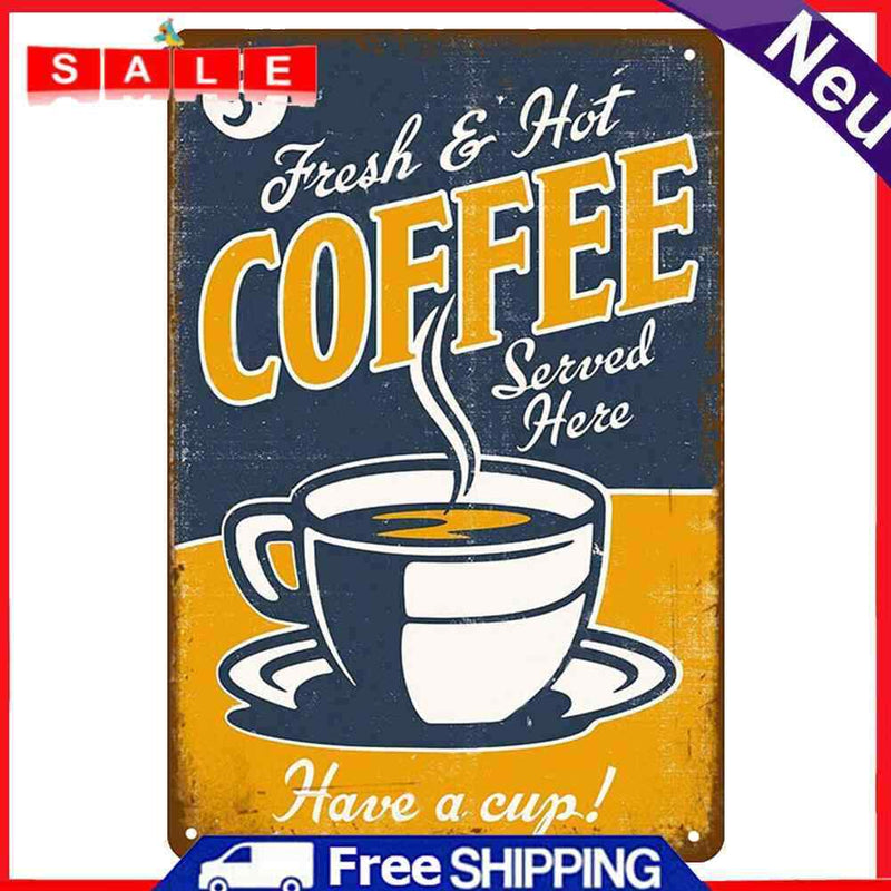 Coffee Retro Metal Plate Tin Sign Wall Poster Plate for Iron Painting Decor