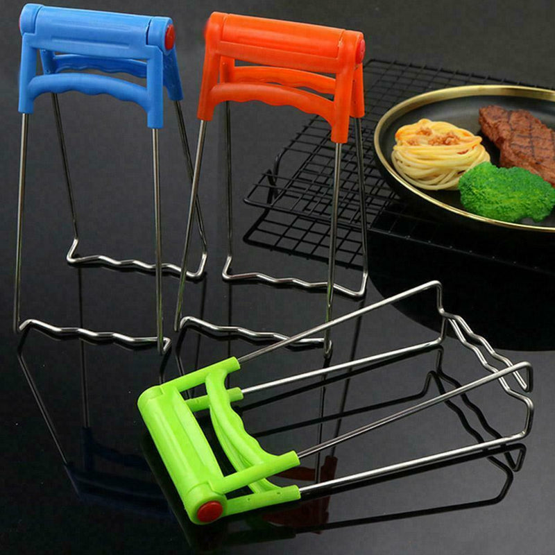 Steel Anti-scald Hot Bowl Clip Pot Dish Plate Tong Kitchen Gadgets U1Z9