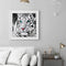 5D DIY Round Drill Diamond Painting White Tiger Kit Rhinestone Drawing Ornaments