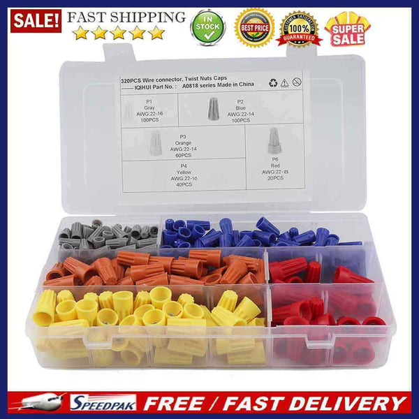 Electrical Wire Connector Assortment Screw Termicals Twist Nuts Caps Pack 3