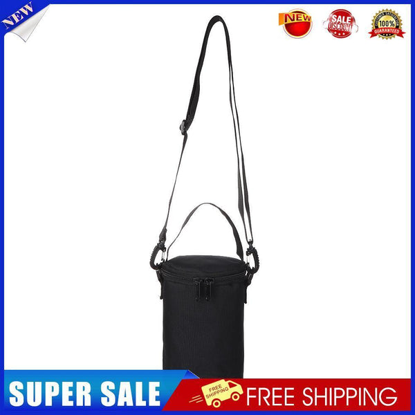 Outdoor Gas Canister Lamp Storage Bag Portable Water Bottle Cover (Black S)