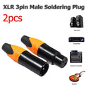 1 Pair XLR 3Pin Male Female DIY Audio Cable Connectors Solder Plug (Orange)