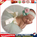 2pcs/set Baby Flower Hairband Bowknot Tutu Skirt Girls Photo Props (0-1M) Newly