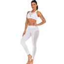 Women Yoga Set 2pcs Casual Vest Leggings Fitness Sportswear Suit (White M)