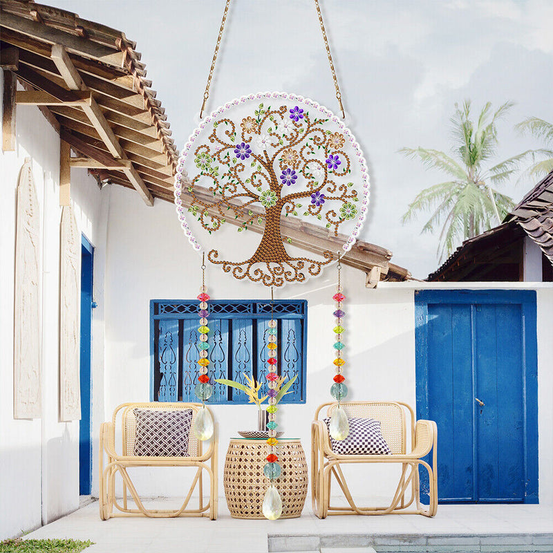 DIY Crystal Prism Teardrop Pendant Diamond Painting Kit Wind Chime (PFL12) Newly