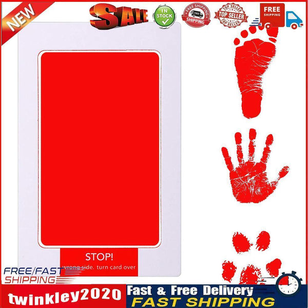 Footprint Handprint Ink Pads Kits for Newborn Baby Dog Paw Prints (Red) Newly